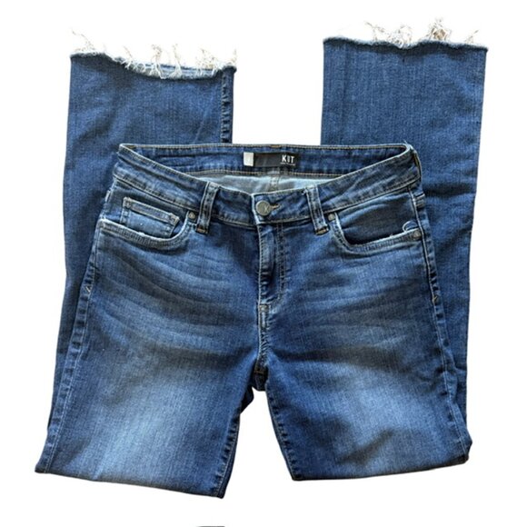 KUT FROM THE KLOTHπ Kelsey Mid-Rise Slim Bootcut Jeans π Raw Hem + Button Deta - Picture 3 of 16